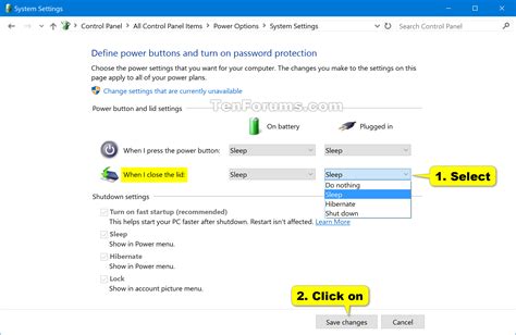 close lid settings windows 10